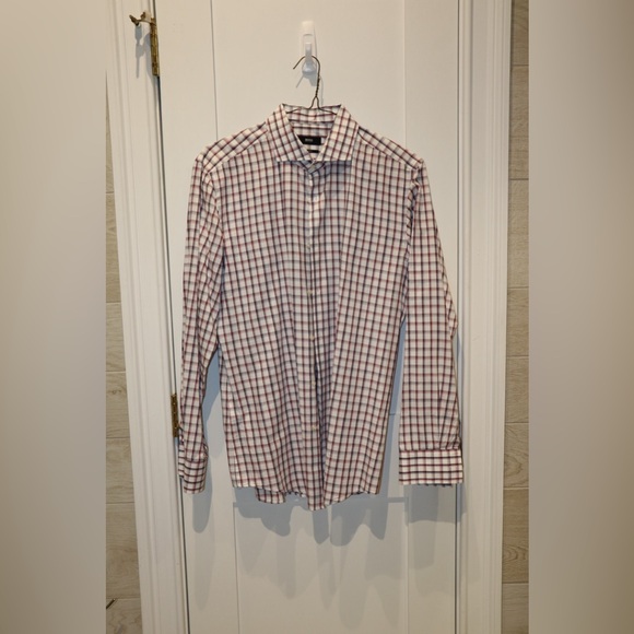 NWOT Hugo Boss Men’s “Jason” Slim Fit Dress Shirt Sz IT 16.5 - Picture 2 of 5